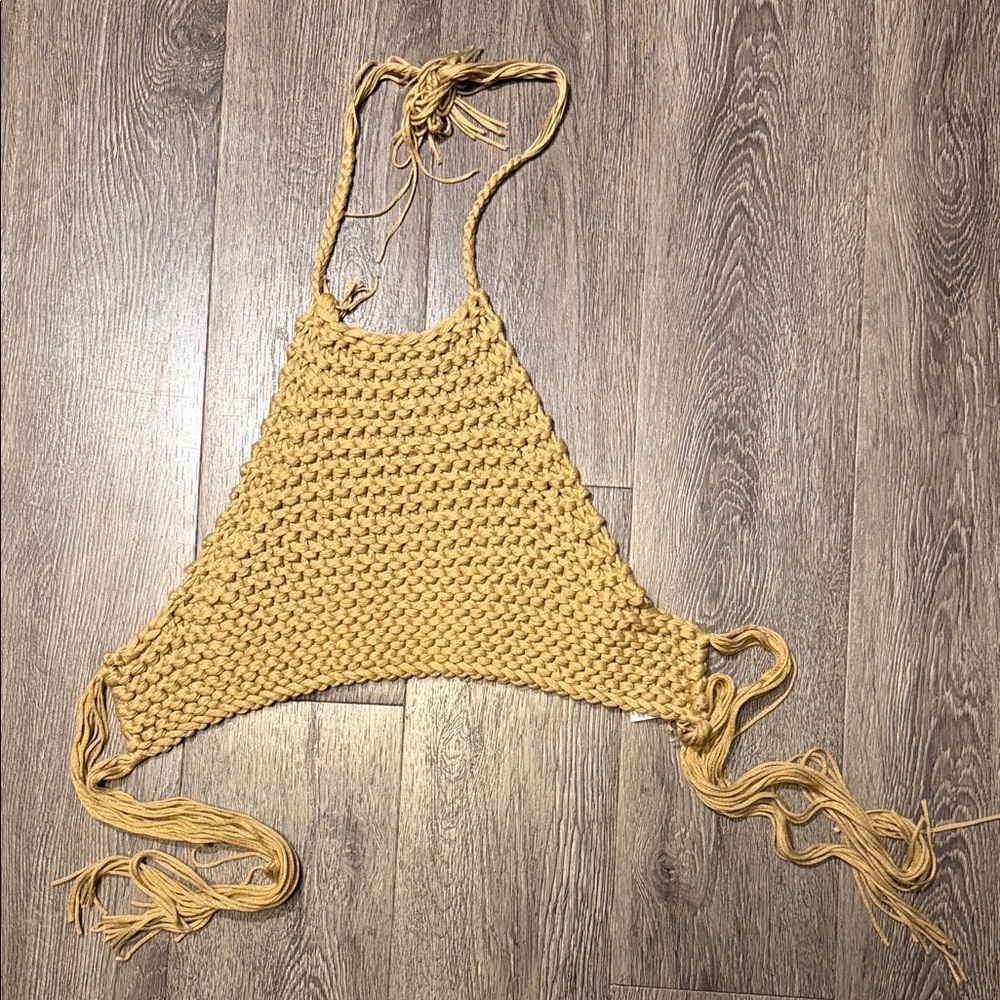 Handmade blonde Crochet Halter Top